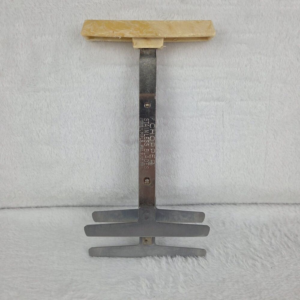 Vintage Foley Spring Loaded 3 Blade Food Chopper Stainless Steel Manual